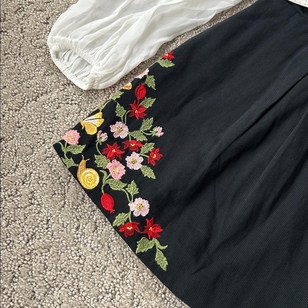 Anthropologie Maeve Long-Sleeve Embroidered Twofer Romper One-Piece Size 10 NEW - Picture 9 of 15